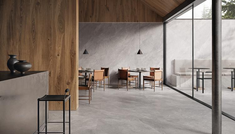 Cornerstone Evolution | Emilceramica Porcelain Stoneware Ergon Cornerstone Evolution Stone,concrete,marble,resin Public Spaces Slate Grey ,slate Grey Stone Gallery Image | Emilceramica