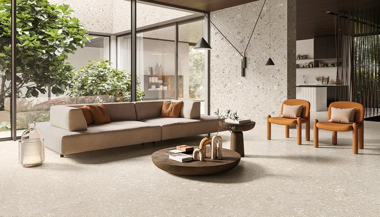 Lombarda | Emilceramica Porcelain Stoneware Ergon Lombarda Stone Living Room Sabbia Gallery Image | Emilceramica