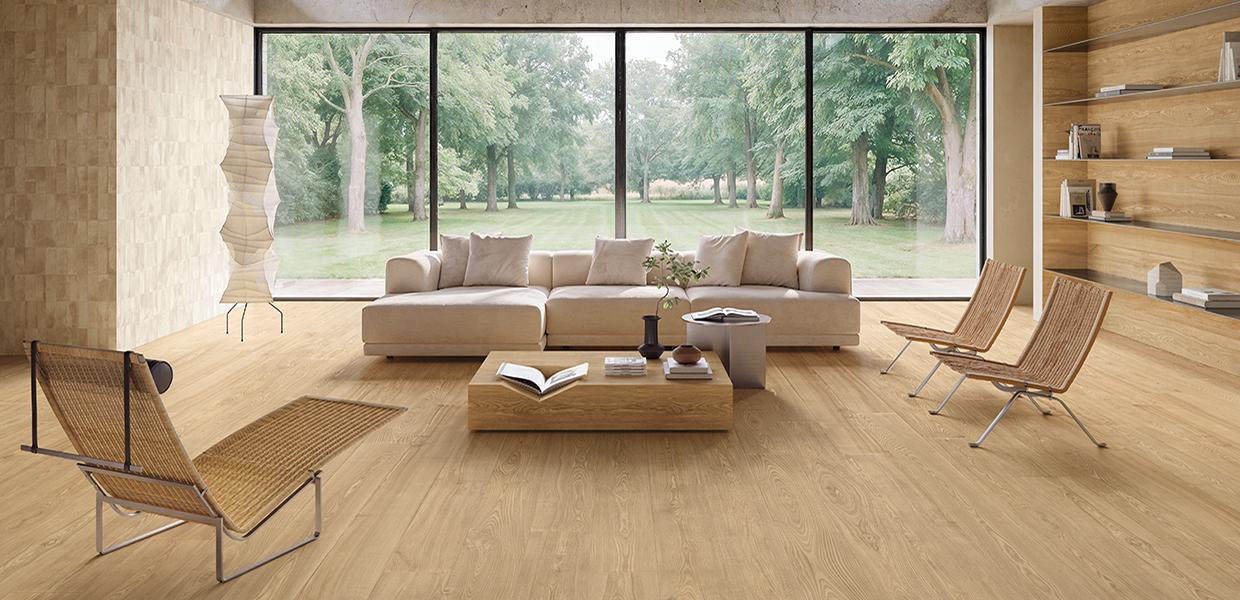 Porcelain Stoneware Emil Nordea Wood Living Room Tramonto Gallery Image | Emilceramica Porcelain Stoneware Emil Nordea Wood Living Room Tramonto Gallery Image | Emilceramica