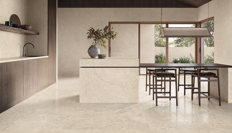 Unique Bourgogne | Emilceramica Porcelain Stoneware Provenza Unique Bourgogne Stone Kitchen Beige Variée,beige Minimal,beige Pointes Gallery Image | Emilceramica