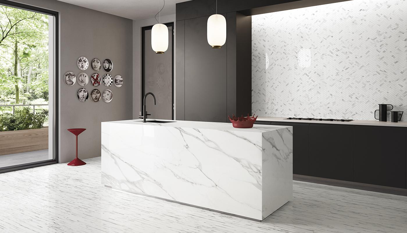 Tele Di Marmo kitchen white marble 1057