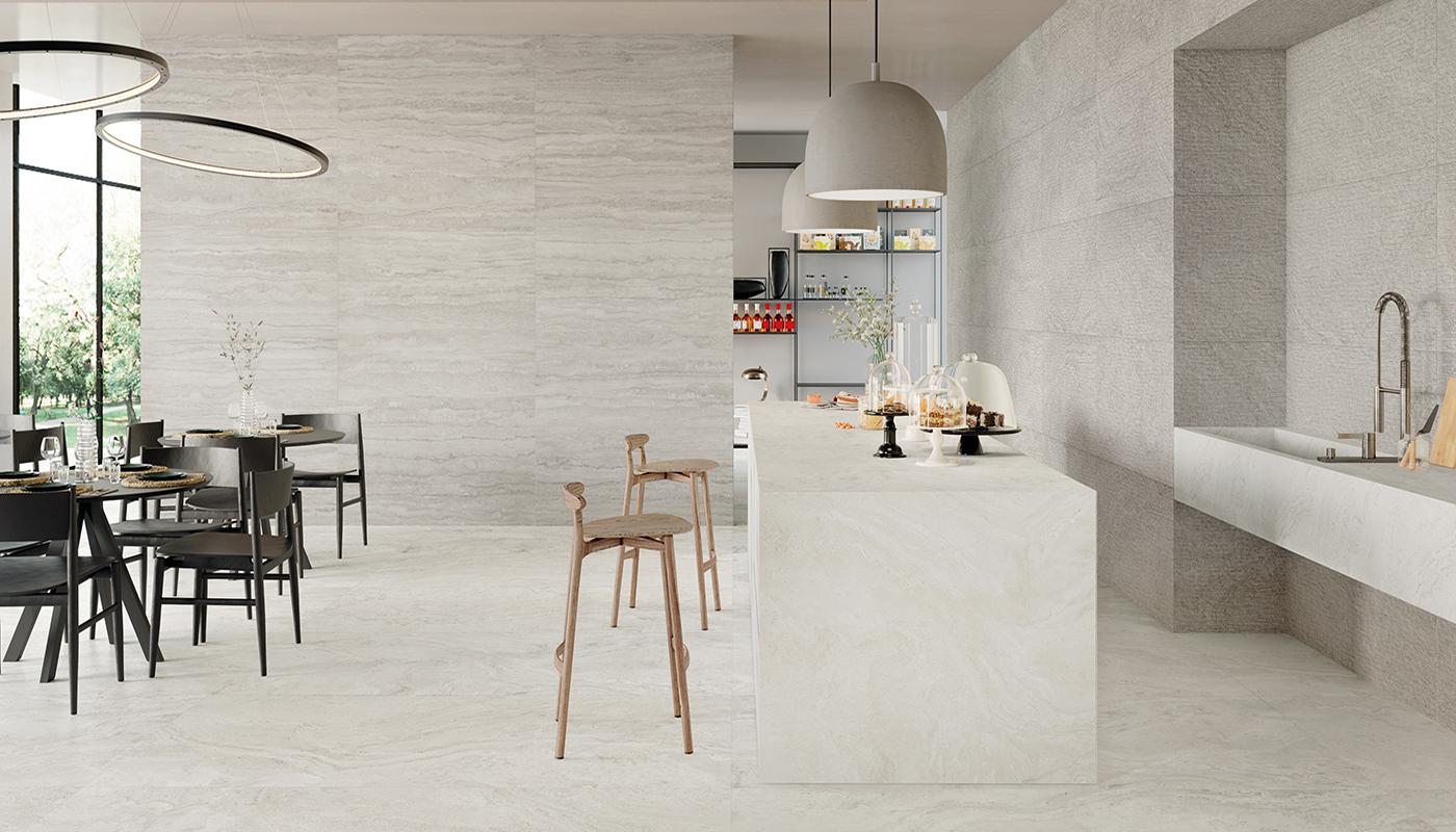 White cheap travertine tile