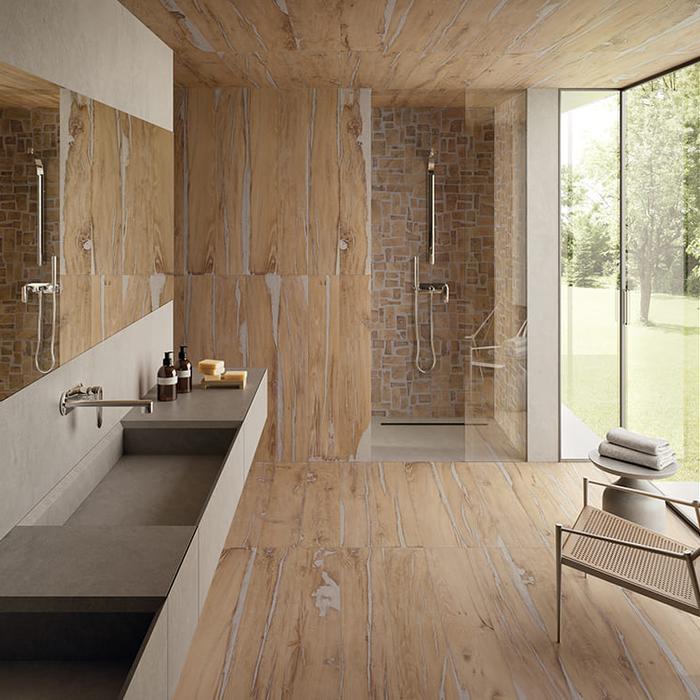 Natural wood-effect stoneware: the simple charm of nature 172